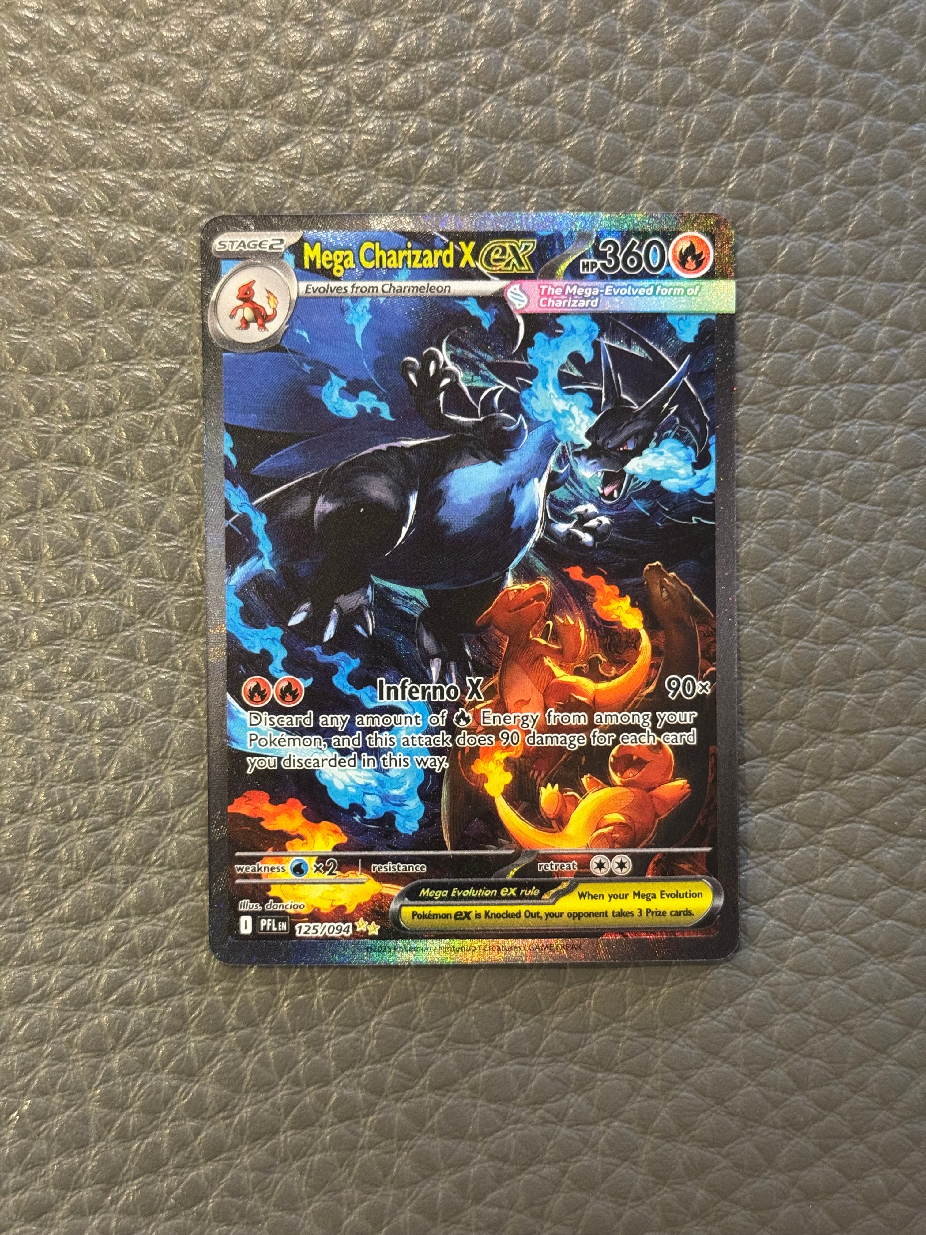 Mega Charizard X ex ME02 Phantasmal Flames (PFL) SIR 125/094 Mint