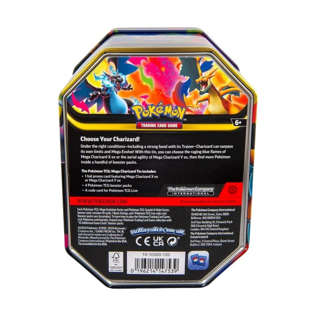 Pokémon TCG: Mega Charizard Tin - Assorted