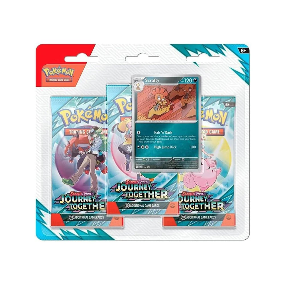 Pokemon TCG: Journey Together Blister Booster Packs (3) - Scrafty Foil Promo